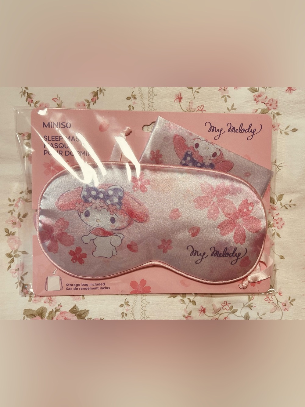 MINISO Sanrio Sleep Mask with Pouch - My Melody
